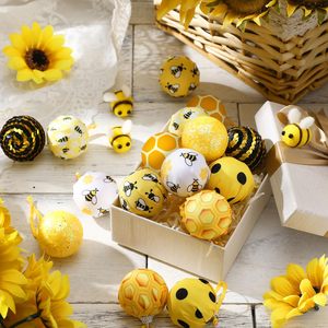 เครื่องประดับแขวนรูปผึ้งลูกบอลรังผึ้งสีเหลืองสีดำสำหรับงานเลี้ยงวันหยุด - Product Image 2