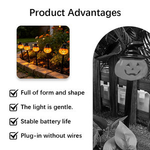 Black Hat Pumpkin Halloween LED Ground <strong>Plug</strong> <strong>Lights</strong> Waterproof Glowing Solar Battery Powered Outdoor Courtyard Decoration <strong>Lights</strong> - Product Image 3