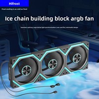 Ventilateur de Boîtier d'Ordinateur à Refroidissement ARGB avec Contrôle de Température, Éclairage Sans Fil et Blocs de Construction en Chaîne de Glace de 12 cm, Vente en Gros Usine