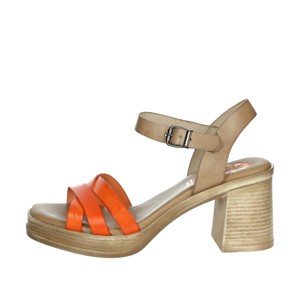 Sandali arancioni Fi2976 con tacco con plateau con chiusura a lacci Fashion Open in gomma Anti-scivoloso per la primavera estate autunno uso esterno - Product Image 1