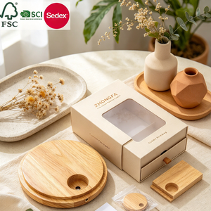 Base de Lámpara Redonda Moderna de Madera de Haya al por Mayor con Impresión de Logotipo Láser para Accesorios de Iluminación y Decoración del Hogar, Hecho en Vietnam - Product Image 2