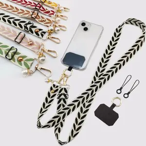 Longue lanière réglable pour téléphone <span class=keywords><strong>portable</strong></span> Bandoulière Carte Cou <span class=keywords><strong>Cordon</strong></span> Clip Accrocher Lanière <span class=keywords><strong>Perle</strong></span> Ornements Suspendus Charme Anti-perte Lanière - Product Image 4