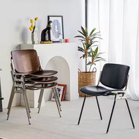 Chaise de salle à manger moderne vintage en acier inoxydable Flatpack empilable meubles de maison