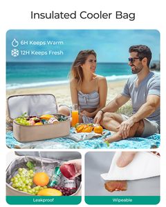 Bolsa de Playa con Compartimento Refrigerante para Mujer, Bolsas de Malla con Cierre, Resistentes a la Arena, Esenciales para Vacaciones, con Refrigerador para Nadar, Cruceros y Piscina - Product Image 2