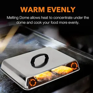 Accessoires de barbecue en acier inoxydable à prix de gros avec poignée en bois, ensemble d'outils de barbecue multifonction Teppanyaki et couvercle de cuisson - Product Image 4