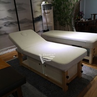 Table de Massage ajustable, set de 2 pièces en bois massif, style thaïlandais, pour Salon de beauté, cosmétiques, traitement du visage à cils