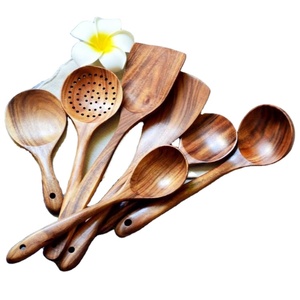 Juego de Utensilios de Cocina de Madera de Teca Natural de Alta Calidad, 10 Piezas, Espátula Antiadherente, Herramientas de Cocina - Product Image 4