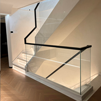 Rampe en verre moderne en alliage d'aluminium, système de garde-corps en verre à base en U pour escalier et balcon