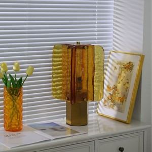 Lámpara de Mesa de Arte Vintage Elias, Vidrio de Murano Ámbar, Bombilla Incandescente E26 220V, para Dormitorio, Sala de Estar, Estudio - Product Image 5