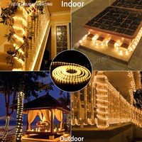 Guirnalda de Luces LED Impermeable de Luz Blanca Cálida para Decoraciones Navideñas Exteriores