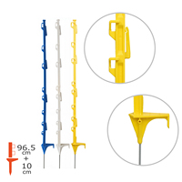Kunststof afrasteringspaal 106,5 cm PP UV-bestendig elektrisch afrasteringspaal met 8 draadhouders