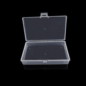 Caja de Almacenamiento Transparente Rectangular de Plástico PP de Color Sólido de 34 g, Organizador de Componentes de Joyería de 13.5 cm, Contenedor de Escritorio con Tapa Abatible - Product Image 1