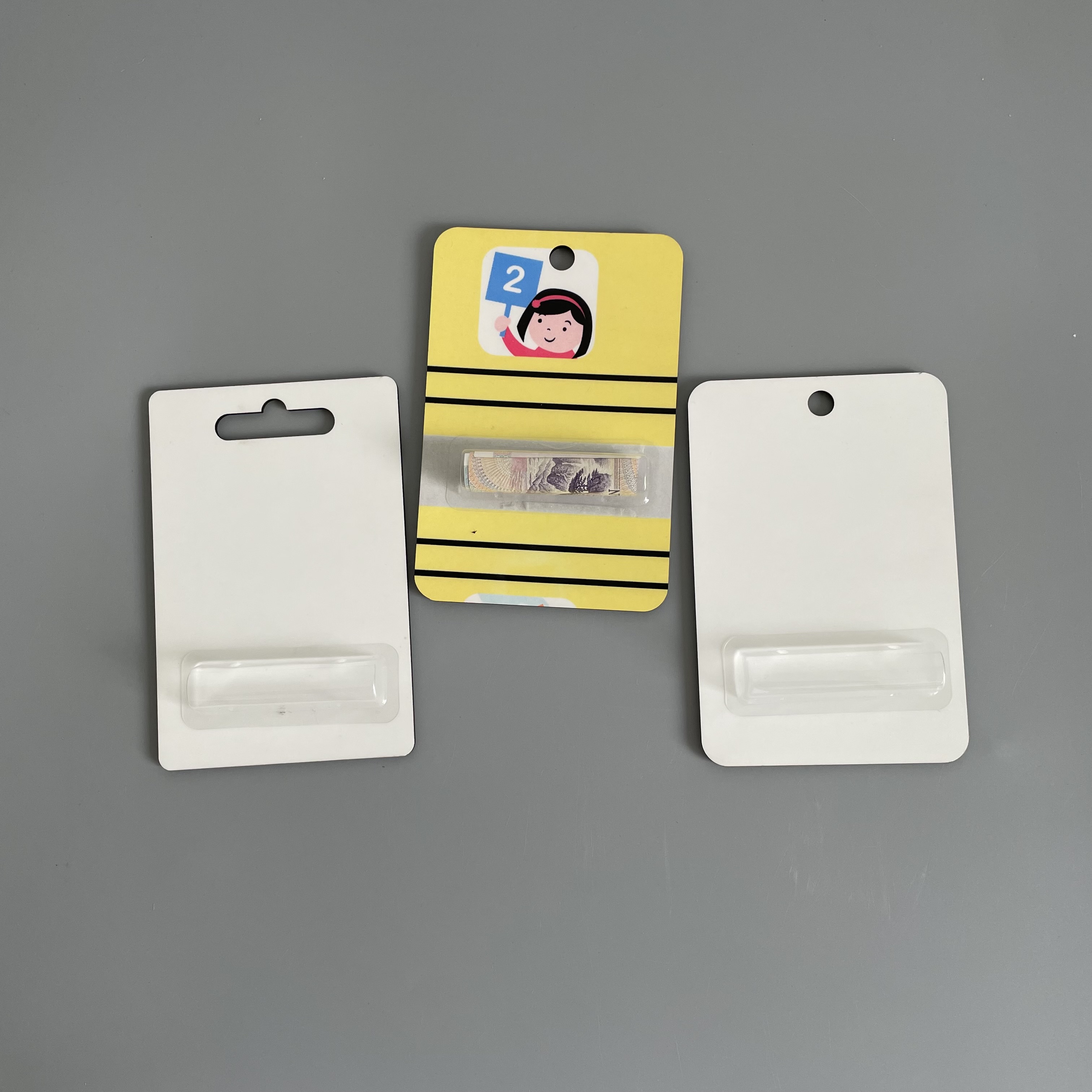 Прямоугольный белый сублимационный держатель для купюр и карт из МДФ с прозрачным пластиковым шейкером, купольный держатель для денег, подарки на день рождения