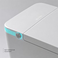 WC intelligent avec ouverture/fermeture automatique du couvercle, capteur de pied, chasse d'eau, bidet, siège chauffant, séchoir à air chaud, allongé, à poser au sol, en céramique