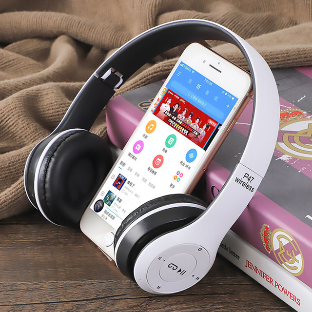 P47 Folding Earphones Mini Wireless Headphone for IOS Android Phone Support SD Card Blue Tooth Earphone