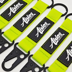 Custom High Visibility Neon Green Durable Nylon Webbing Keychain <b>Lanyards</b> <b>for</b> Safety & Workwear Promotional Gifts - Product Image 2