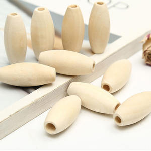 סיטונאי DIY טבעי עגול ארוך אשור עץ חרוזים סגלגל עץ חרוזים עם חורים עבור תכשיטי ביצוע - Product Image 3