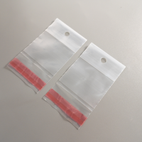 Sac auto-adhésif personnalisé en OPP avec trou de suspension, sac en plastique transparent avec bande supérieure, pochette refermable pour câbles USB et accessoires électroniques