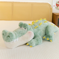 Boneka Plush Buaya Super Lembut Ukuran Besar Baru, Bantal Dinosaurus Kartun Kreatif, Boneka Isi Kapas PP, Hadiah Mainan untuk Anak-Anak