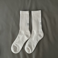 Chaussettes de sport en coton tricoté sur mesure, chaussettes de sport en tissu éponge, chaussettes mi-hautes pour hommes