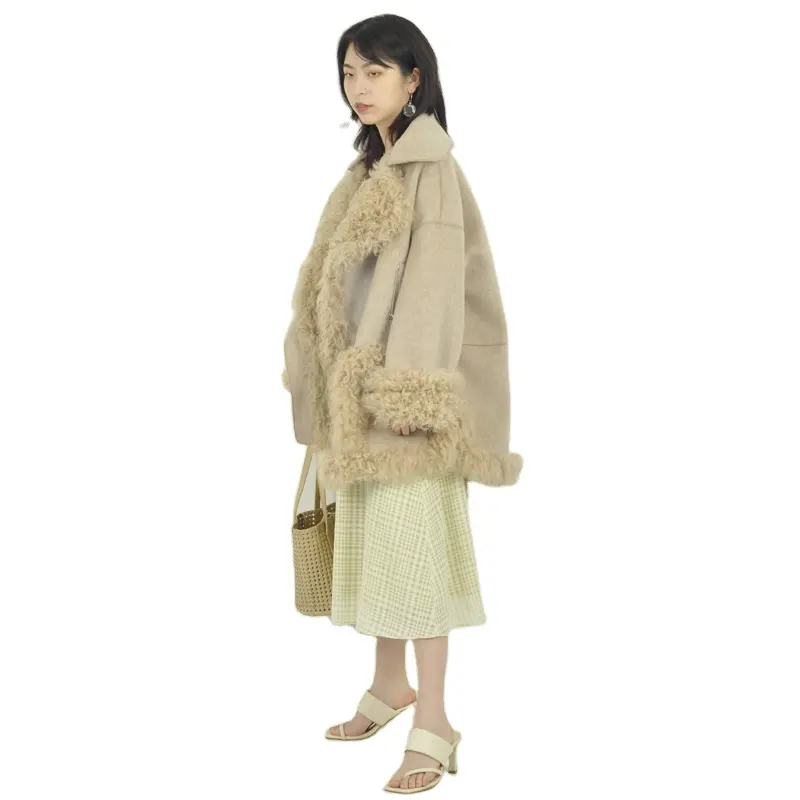 Factory Wholesale Winter Wool Coat Cashmere Wool Coat Short Cashmere Woman's Coat