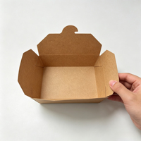 Boîte à lunch jetable en papier kraft pour la restauration à emporter, emballage alimentaire commercial pour la livraison de restauration rapide, poulet frit coréen, en-cas