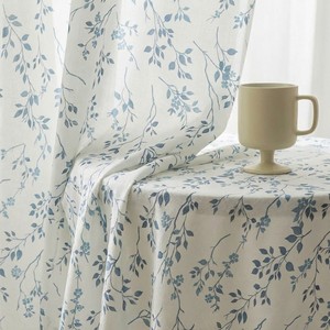 Rideaux à imprimé feuilles de <span class=keywords><strong>chanvre</strong></span>, rideaux semi-transparents de style américain - Product Image 5