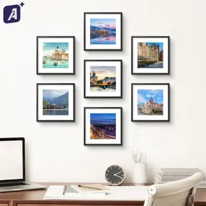 Cornice per foto decorativa da parete in plastica bianca nera Restickable Art Street