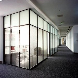 <span class=keywords><strong>Cloison</strong></span> de séparation de bureau moderne à double vitrage, cadre en aluminium <span class=keywords><strong>amovible</strong></span> temporaire pour salle d'école et salle de sport, verre trempé - Product Image 2