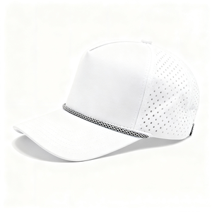 Оптовая продажа: индивидуальные 5-панельные водонепроницаемые кепки для гольфа с перфорацией лазерной резкой и шнурком, бейсболки с веревкой - Product Image 3