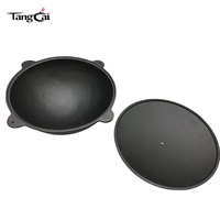 Grand pot Kazan en fonte pré-culotté sur mesure, capacité de 10,5 litres, avec poignée à quatre anses, chaudière de camping extérieure pour feu de camp