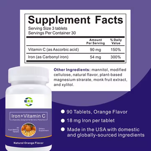 OEM/ODM adulti ferro + vitamina C integratori vegetariani compresse supporta la salute dell'apparato digerente e la salute olistica - Product Image 2