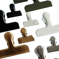 Clip Metálico Vintage con Logotipo Personalizado, Clip para Papel de Diario, Color Negro, Blanco y Verde, Modelo 002