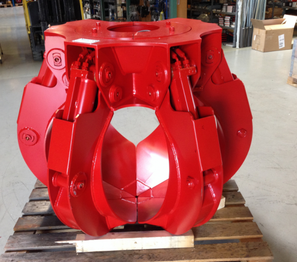 Excavator Attachment Hydraulic Metal Scraps Grapple Bucket Orange Staples Claw Grab