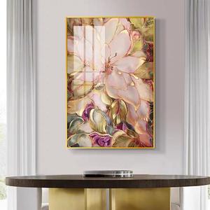 Arte moderna fiori parete <span class=keywords><strong>artista</strong></span> soggiorno decorazione parete vetro parete cristallo porcellana pittura - Product Image 2
