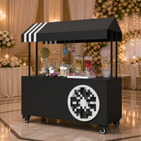 Carrito de Dulces Móvil de Hierro Forjado Personalizable, Decoración para Bodas y Fiestas, Carrito Exhibidor de Flores para Eventos al Aire Libre, Venta al Por Mayor