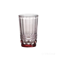 Verre à jus en verre de style européen avec relief coloré, verre à vin épaissi de 7 oz