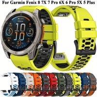 Bracelet de montre connectée sport en silicone à libération rapide 22mm/26mm, accessoires compatibles Garmin Fenix 8 Pro 47mm/51mm, bracelets de remplacement