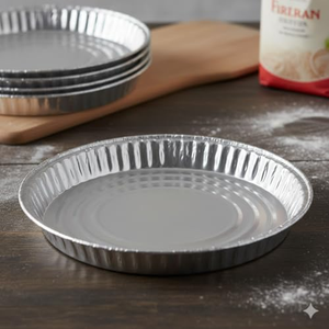 Barquettes jetables en aluminium de 16 pouces, plateaux ronds plats en aluminium pour pizzas, assiettes jetables en aluminium pour légumes, fruits - Product Image 2