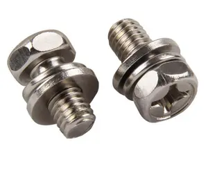 GB 9074.13 Stainless Steel Cross Recessed Hexagon Bolt With Spring Lock Washer And Plain Washer