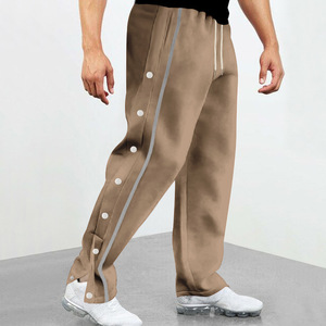 <span class=keywords><strong>Pantaloni</strong></span> da Uomo Trendy <span class=keywords><strong>con</strong></span> Bottoni a Pressione, Orlo Spaccato, Gamba Dritta e Strisce <span class=keywords><strong>Laterali</strong></span>, Stile Casual e Streetwear - Product Image 2