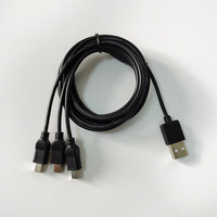 Personalizados USB 2,0 a Mini B de 5Pin 3 Cable divisor de potencia de las 1 AM a 3 B Mini macho cable divisor USB