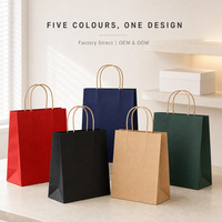 Sac cadeau en papier kraft personnalisé avec poignée en corde de papier torsadée pour bijoux, cosmétiques, bougies, multicolores, vente en gros, OEM