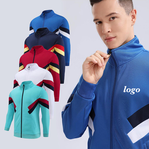 Survêtement coupe-vent deux pièces en polyester avec fermeture éclair pour homme en nylon pantalons et sweatshirts superposés pour hommes - Product Image 1