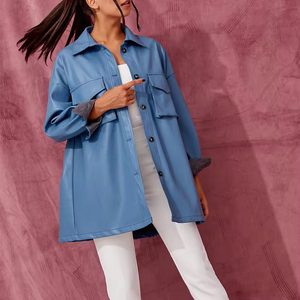 Ropa <span class=keywords><strong>de</strong></span> <span class=keywords><strong>Mujer</strong></span> Personalizada, Chaqueta <span class=keywords><strong>de</strong></span> Cuero Sintético Nueva, Vestido Corto <span class=keywords><strong>de</strong></span> Moda con Cinturón, Abrigo <span class=keywords><strong>Cortavientos</strong></span> - Product Image 3