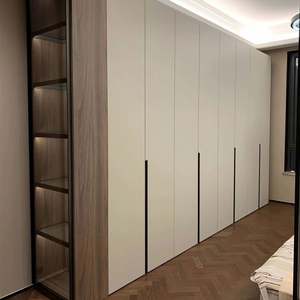 Modern Big House Shaker Style White <b>Corner</b> Wardrobe Hanging Rail and Interior <b>Shelf</b> High Quality Glass Doors Closet - Product Image 5
