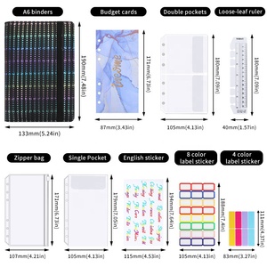 Set di raccoglitori economici A6 all'ingrosso personalizzati buste per contanti sistema di Budget Binder planner raccoglitore di Budget nero - Product Image 6