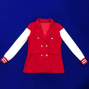 Nuova Giacca <span class=keywords><strong>Blazer</strong></span> alla Moda Stile Varsity da <span class=keywords><strong>Donna</strong></span> con Maniche in <span class=keywords><strong>Pelle</strong></span> Patchwork Bottoni a Forma di Leone Nuovo Stile Britannico Casual - Product Image 6