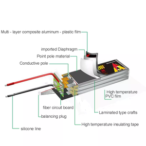 Batteria lipo ai polimeri di litio ad alta capacità 2200mah 35c 4s 14.8v 4s per elicottero FPV rc - Product Image 5