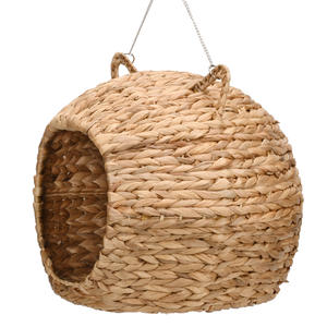 เตียงหวายหวายทรงกลมสำหรับสัตว์เลี้ยงพร้อมหูกระดิ่งน้ำบ้านสัตว์เลี้ยงทำจากหวายสานสำหรับงานฝีมือสำหรับแมวสุนัข - Product Image 5